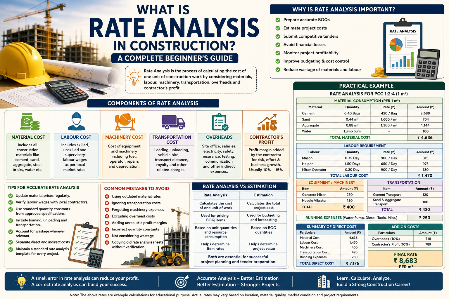 You are currently viewing What is Rate Analysis in Construction? A Complete Beginner’s Guide